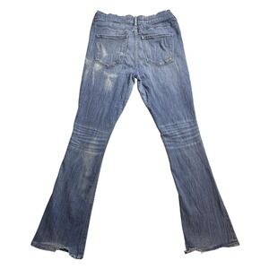 Express Jeans Slim Flare Jeans Womens 8 Blue Medium Wash Mid Rise Stretch Denim